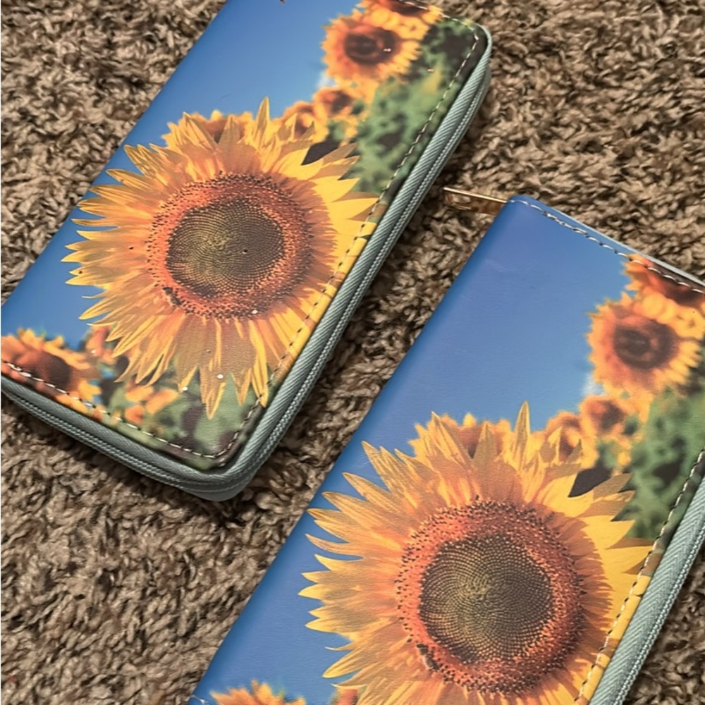 Sunflower Print Key & Card Holder